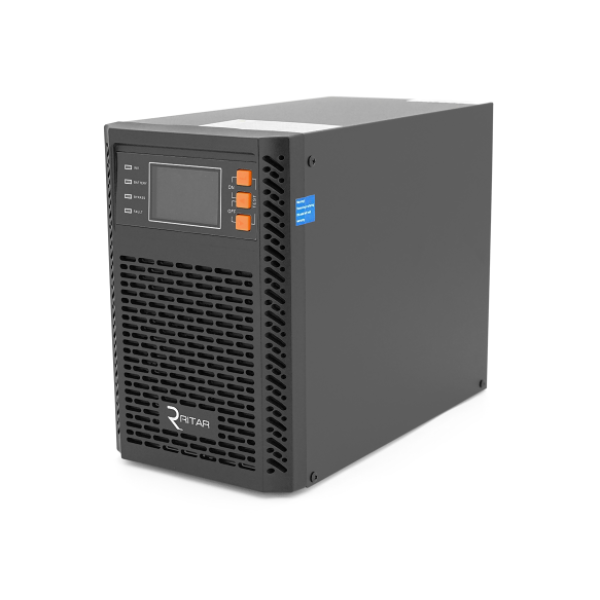 ДБЖ ON-LINE Ritar TOWER PT-1KSLI-LCD, 1000 Вт, 25,6 В постійного струму, 154 Вт·год LiFePo4, роз’єми Euro *2 шт., 1*USB, 1*RS232, 1*EPO, слот SNMP, Q2