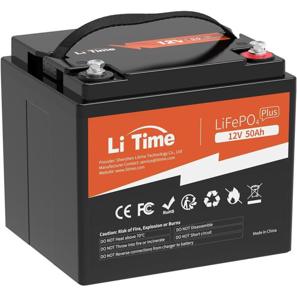 Акумуляторна батарея LiTime LiFePO4 12V50Ah TM, BMS 50A Акумуляторна батарея LiTime LiFePO4 12V50Ah TM, BMS 50A