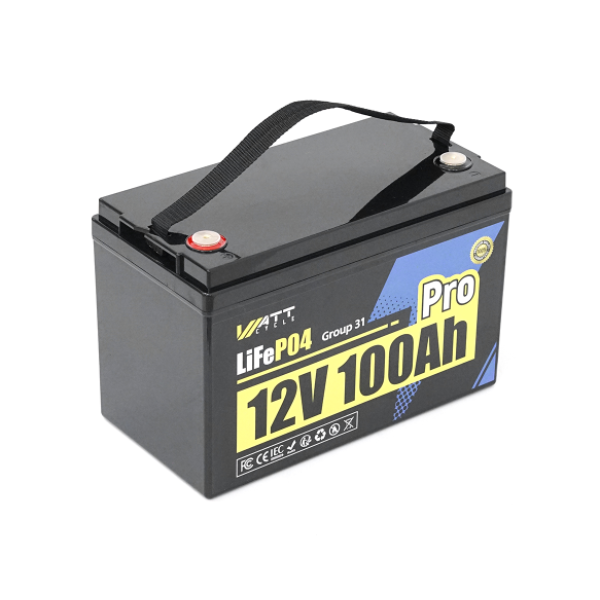 Акумуляторна батарея WattCycle LiFePO4 WT12V100AH110PRO 12,8V 100Ah, 1,28kWh, BMS110A@4S, 5000-15000 cycles, IP66, 332x172x218,11.8kg, Q2 Акумуляторна батарея WattCycle LiFePO4 WT12V100AH110PRO 12,8V 100Ah, 1,28kWh, BMS110A@4S, 5000-15000 cycles, IP66, 332x172x218,11.8kg, Q2
