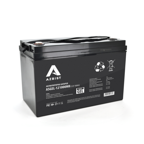 Аккумуляторная батарея AZBIST Super GEL ASGEL-121000M8, Black Case, 12V 100.0Ah