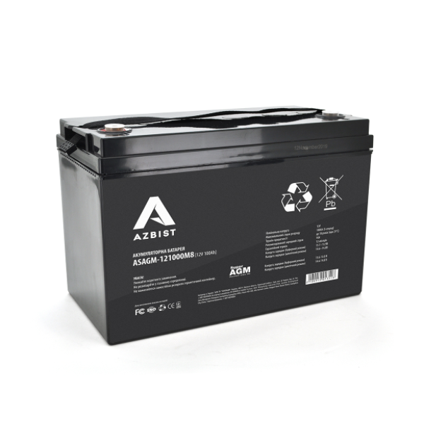 Акумуляторна батарея AZBIST Super AGM ASAGM-121000M8, Black Case, 12V 100.0Ah