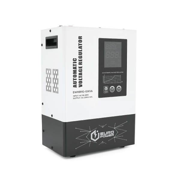 Стабилизатор напряжения Europower EWMR90-10KVA LCD, 8000W, 60A, AC 95V-275V, 50Hz/60Hz, aluninum, ≤50dB, 440x390x270mm, 19kg, Q1
