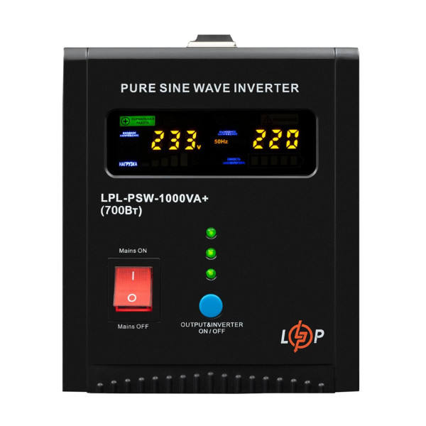 ДБЖ LP LPL-PSW-1000VA+ (700Вт) 10A/30A з правильною синусоїдою 12V