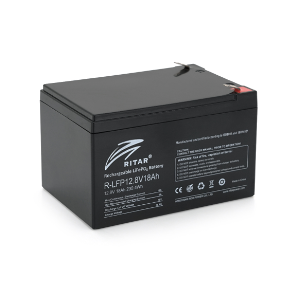 Аккумуляторная батарея Ritar LiFePO4 12,8V 18Ah 230.4WH BMS9A@4SS