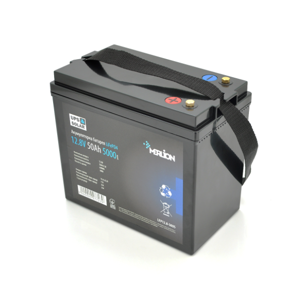 Аккумуляторная батарея Merlion LiFePO4 12.8V 50AH (4S1P/BMS-50A), (229x138x205),6,5kg до 5000 циклов