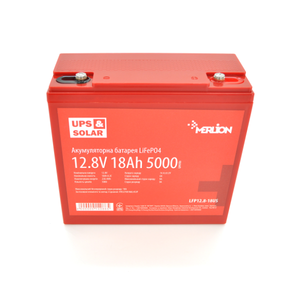 Аккумуляторная батарея Merlion LiFePO4 12.8V 18AH (4S3P/BMS-20A), (179x75x167), 2,8kg for UPS, до 5000 циклов
