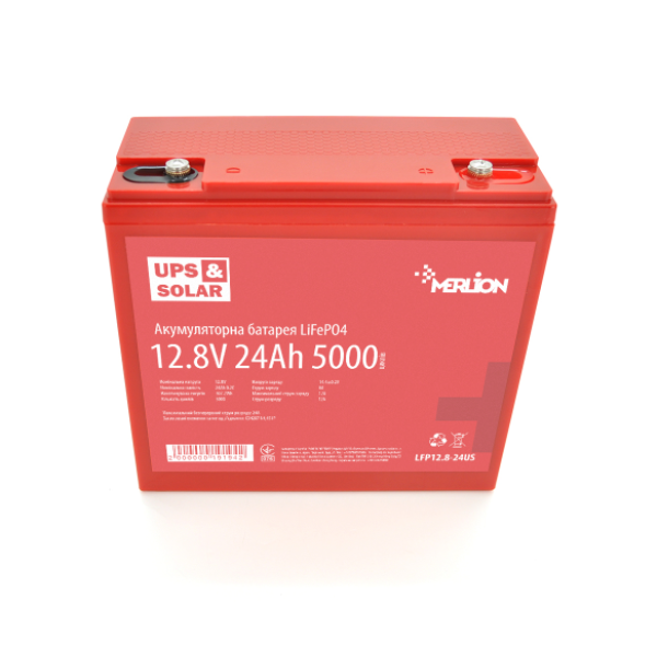 Аккумуляторная батарея Merlion LiFePO4 12.8V 24AH (4S4P/BMS-30A), (179x75x167), 3,2kg for UPS, до 5000 циклов