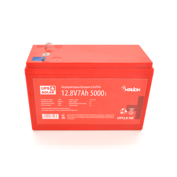 Аккумуляторная батарея Merlion LiFePO4 12.8V 7AH (4S2P/BMS-10A), (151х65х95), 0,86 kg for UPS, до 5000 циклов