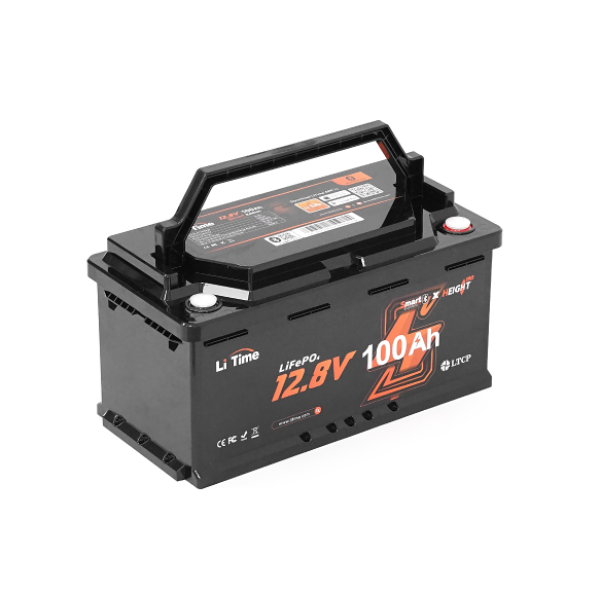Акумуляторна батарея Li-TIME LiFePO4 12.8V 100Ач 1280Wh Bluetooth, 4000Cycles, BMS100A Акумуляторна батарея Li-TIME LiFePO4 12.8V 100Ач 1280Wh Bluetooth, 4000Cycles, BMS100A