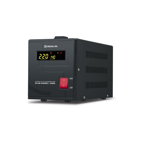 Стабілізатор напруги REAL-EL STAB ENERGY-2000, чорний 