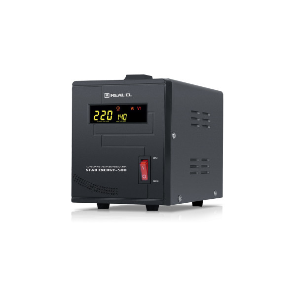 Стабілізатор напруги REAL-EL STAB ENERGY-500, чорний
